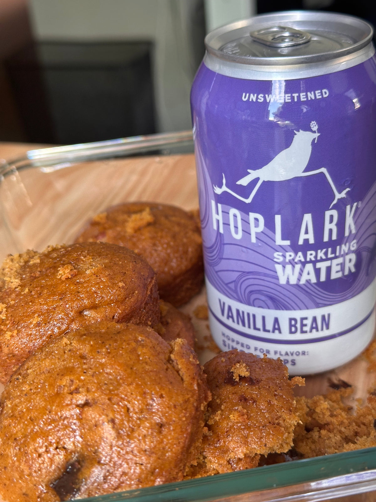 Pumpkin Muffins with Vanilla Bean & Simcoe Sparkling Water