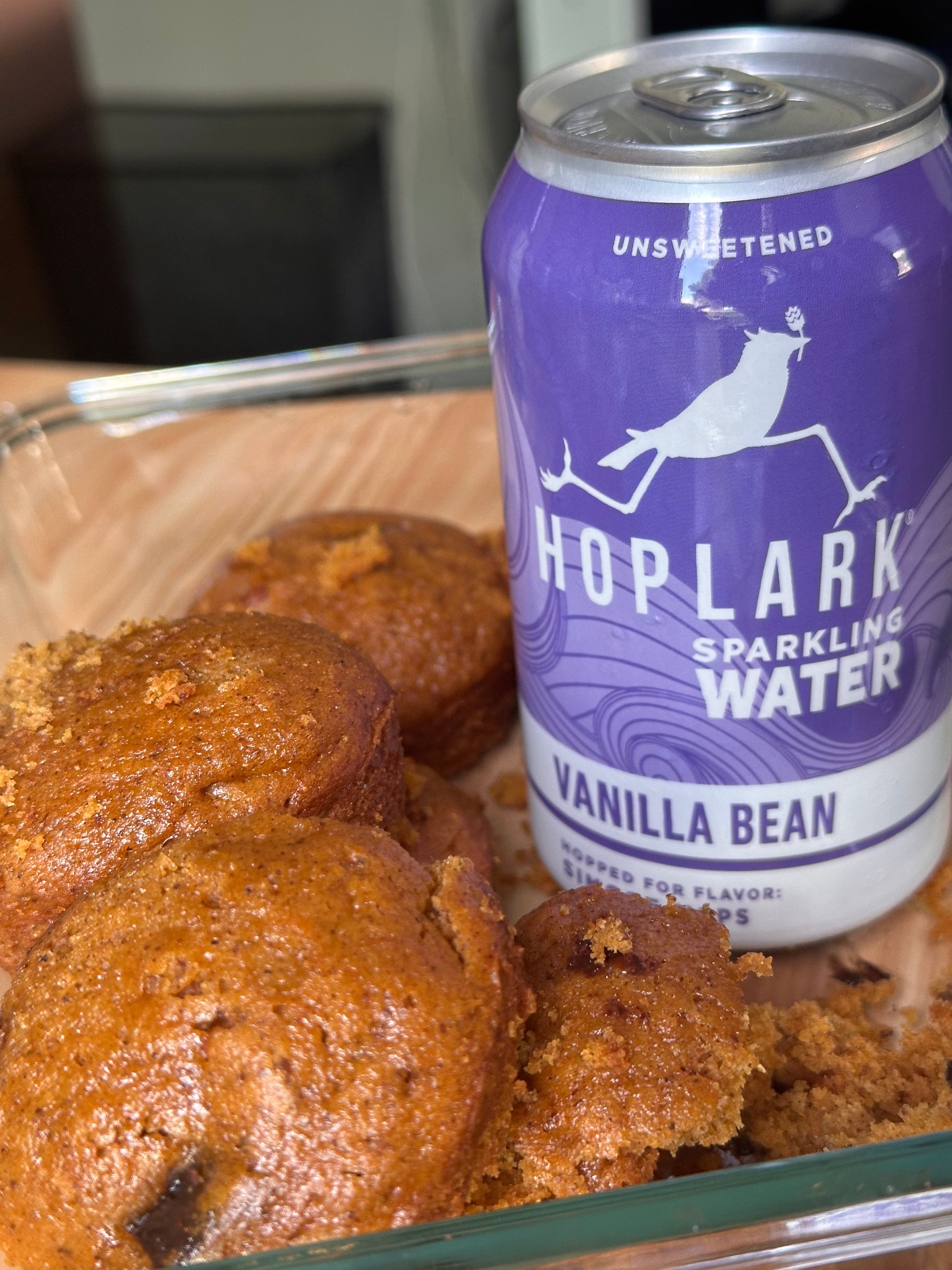 Pumpkin Muffins with Vanilla Bean & Simcoe Sparkling Water